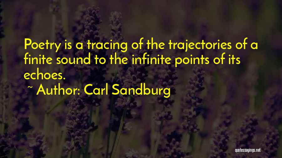 Carl Sandburg Quotes: Poetry Is A Tracing Of The Trajectories Of A Finite Sound To The Infinite Points Of Its Echoes.