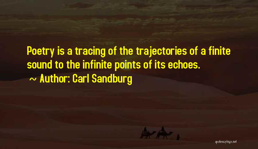 Carl Sandburg Quotes: Poetry Is A Tracing Of The Trajectories Of A Finite Sound To The Infinite Points Of Its Echoes.