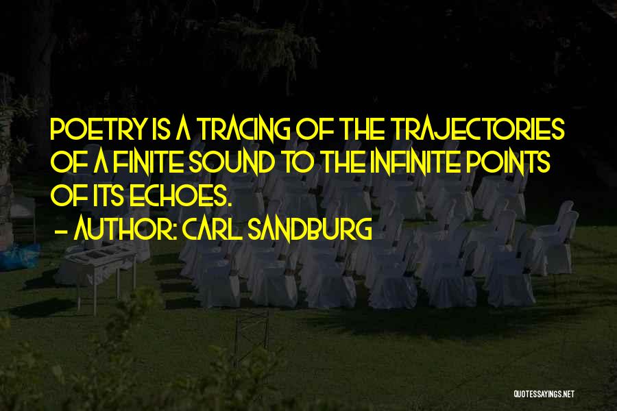 Carl Sandburg Quotes: Poetry Is A Tracing Of The Trajectories Of A Finite Sound To The Infinite Points Of Its Echoes.