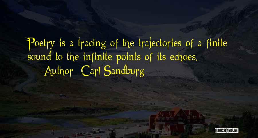 Carl Sandburg Quotes: Poetry Is A Tracing Of The Trajectories Of A Finite Sound To The Infinite Points Of Its Echoes.