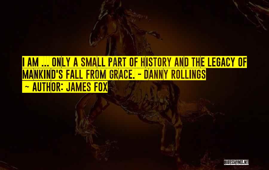 James Fox Quotes: I Am ... Only A Small Part Of History And The Legacy Of Mankind's Fall From Grace. - Danny Rollings