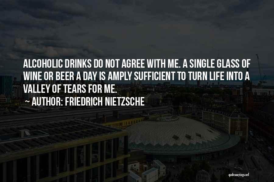 Friedrich Nietzsche Quotes: Alcoholic Drinks Do Not Agree With Me. A Single Glass Of Wine Or Beer A Day Is Amply Sufficient To