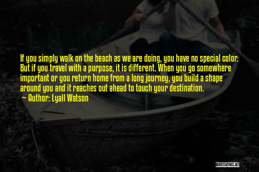 Lyall Watson Quotes: If You Simply Walk On The Beach As We Are Doing, You Have No Special Color. But If You Travel