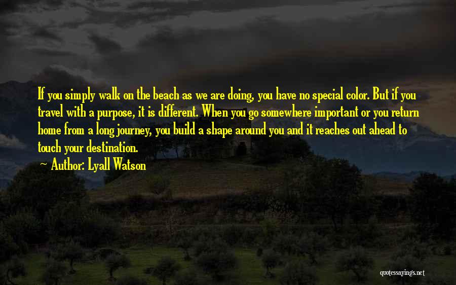 Lyall Watson Quotes: If You Simply Walk On The Beach As We Are Doing, You Have No Special Color. But If You Travel