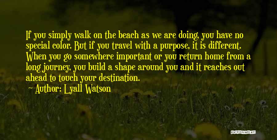 Lyall Watson Quotes: If You Simply Walk On The Beach As We Are Doing, You Have No Special Color. But If You Travel