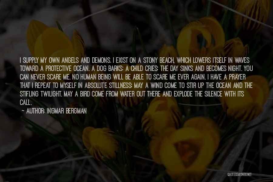 Ingmar Bergman Quotes: I Supply My Own Angels And Demons. I Exist On A Stony Beach, Which Lowers Itself In Waves Toward A