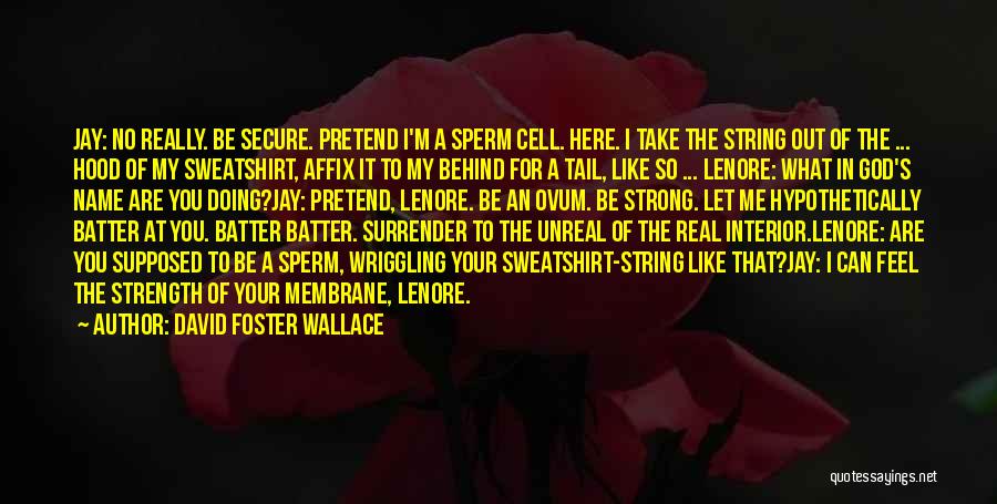 David Foster Wallace Quotes: Jay: No Really. Be Secure. Pretend I'm A Sperm Cell. Here. I Take The String Out Of The ... Hood