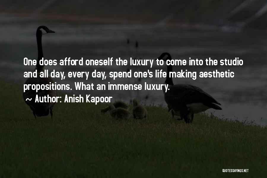 Anish Kapoor Quotes: One Does Afford Oneself The Luxury To Come Into The Studio And All Day, Every Day, Spend One's Life Making