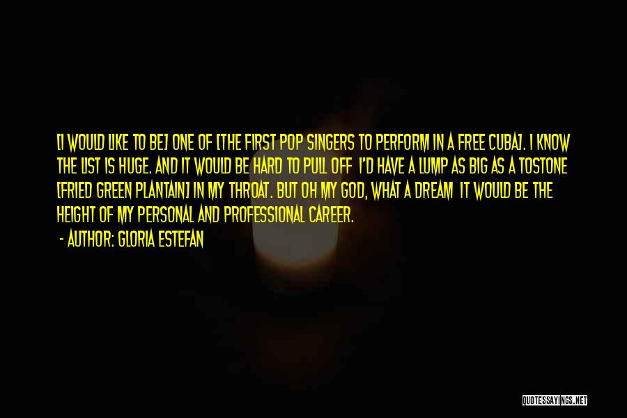 Gloria Estefan Quotes: [i Would Like To Be] One Of [the First Pop Singers To Perform In A Free Cuba]. I Know The