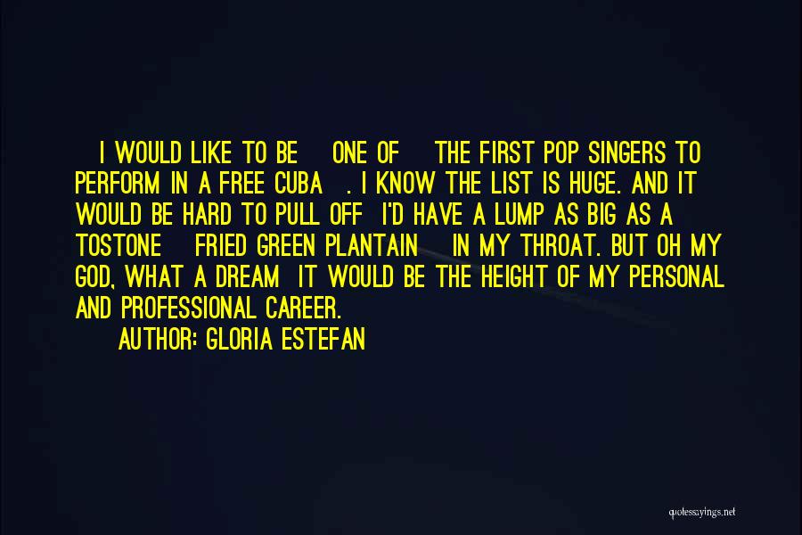 Gloria Estefan Quotes: [i Would Like To Be] One Of [the First Pop Singers To Perform In A Free Cuba]. I Know The