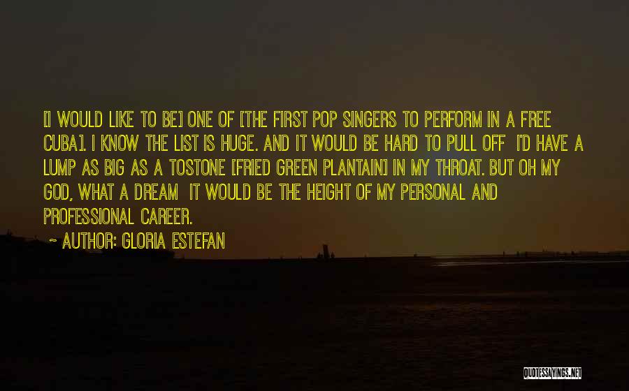 Gloria Estefan Quotes: [i Would Like To Be] One Of [the First Pop Singers To Perform In A Free Cuba]. I Know The