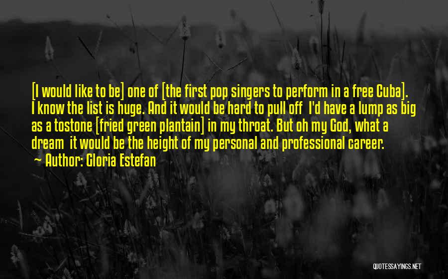 Gloria Estefan Quotes: [i Would Like To Be] One Of [the First Pop Singers To Perform In A Free Cuba]. I Know The