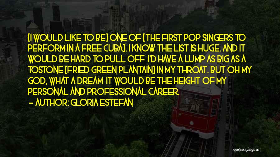 Gloria Estefan Quotes: [i Would Like To Be] One Of [the First Pop Singers To Perform In A Free Cuba]. I Know The