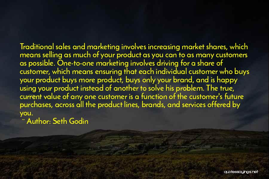 Seth Godin Quotes: Traditional Sales And Marketing Involves Increasing Market Shares, Which Means Selling As Much Of Your Product As You Can To