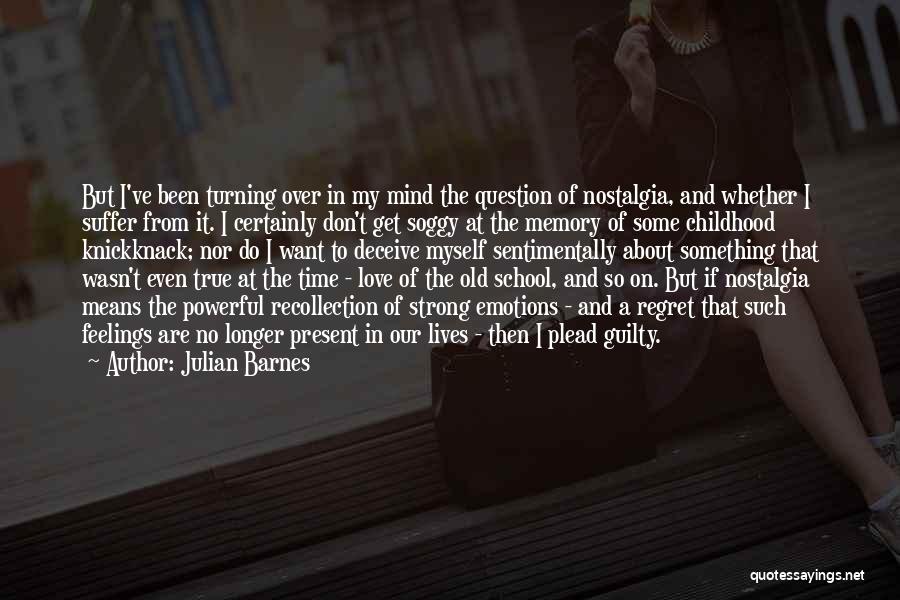 Julian Barnes Quotes: But I've Been Turning Over In My Mind The Question Of Nostalgia, And Whether I Suffer From It. I Certainly