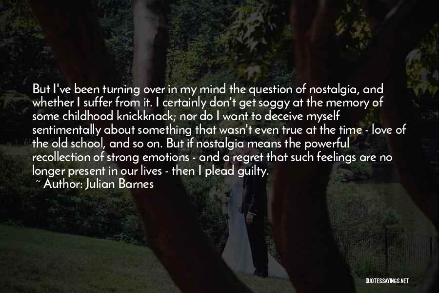 Julian Barnes Quotes: But I've Been Turning Over In My Mind The Question Of Nostalgia, And Whether I Suffer From It. I Certainly