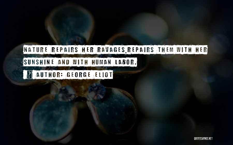 George Eliot Quotes: Nature Repairs Her Ravages,repairs Them With Her Sunshine And With Human Labor.