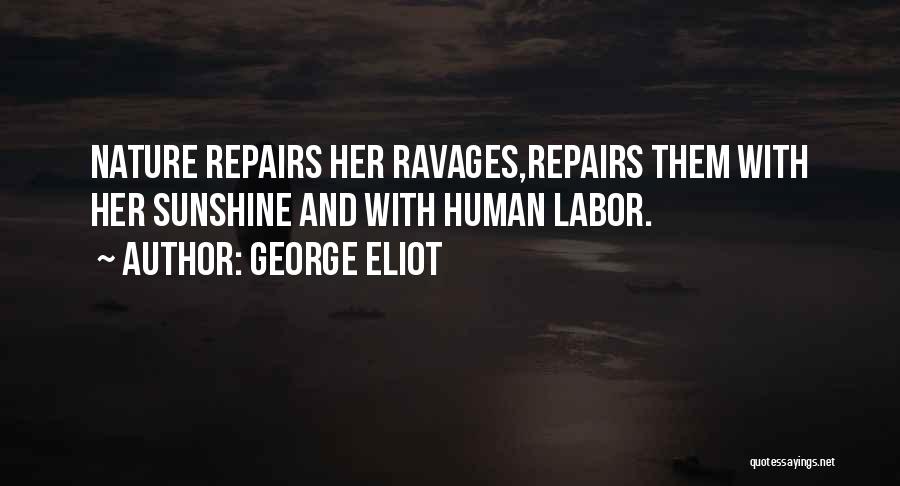 George Eliot Quotes: Nature Repairs Her Ravages,repairs Them With Her Sunshine And With Human Labor.