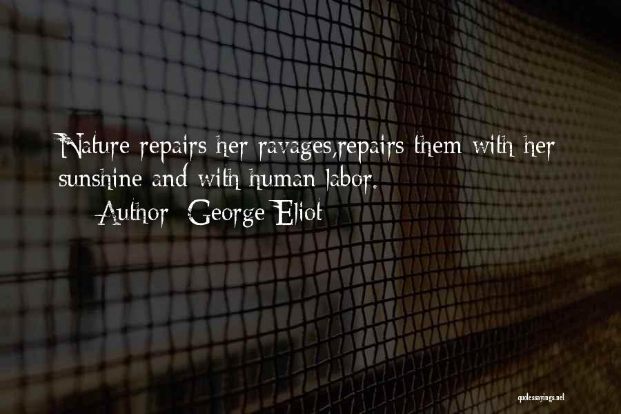 George Eliot Quotes: Nature Repairs Her Ravages,repairs Them With Her Sunshine And With Human Labor.
