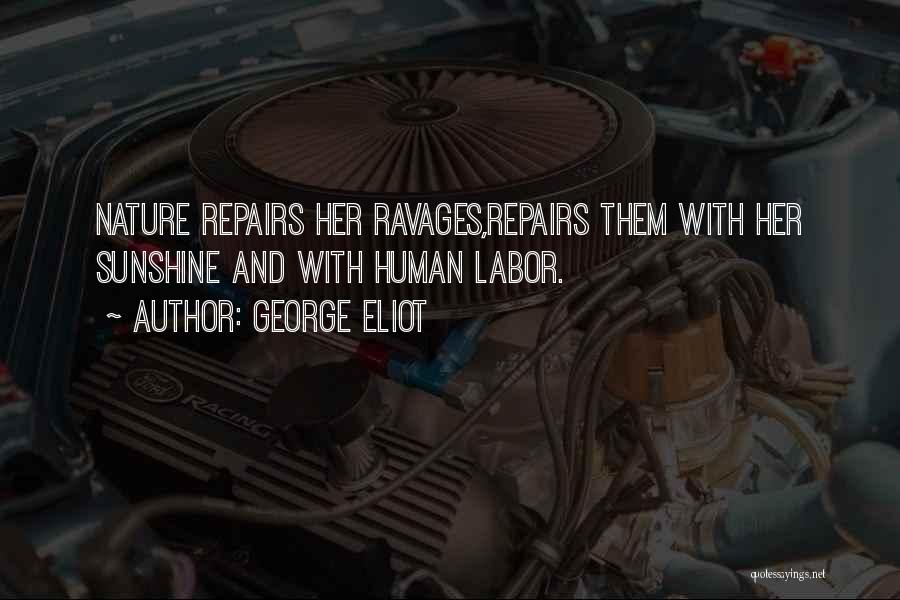 George Eliot Quotes: Nature Repairs Her Ravages,repairs Them With Her Sunshine And With Human Labor.