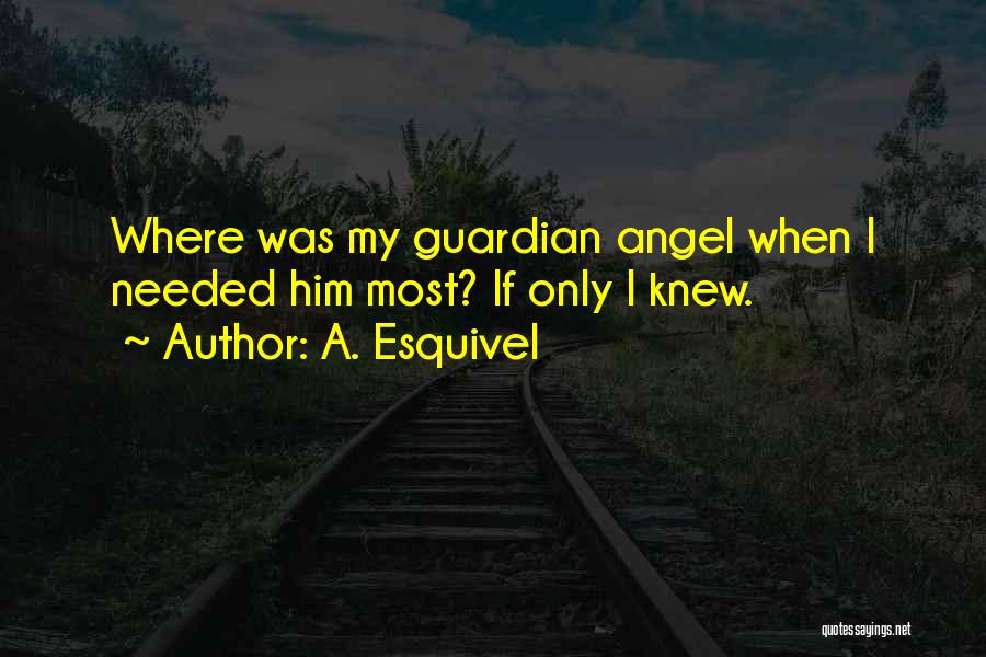 A. Esquivel Quotes: Where Was My Guardian Angel When I Needed Him Most? If Only I Knew.