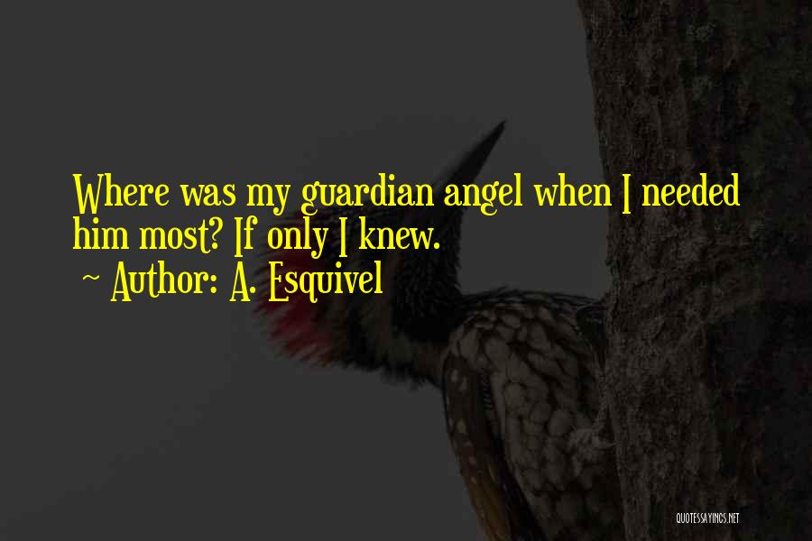 A. Esquivel Quotes: Where Was My Guardian Angel When I Needed Him Most? If Only I Knew.