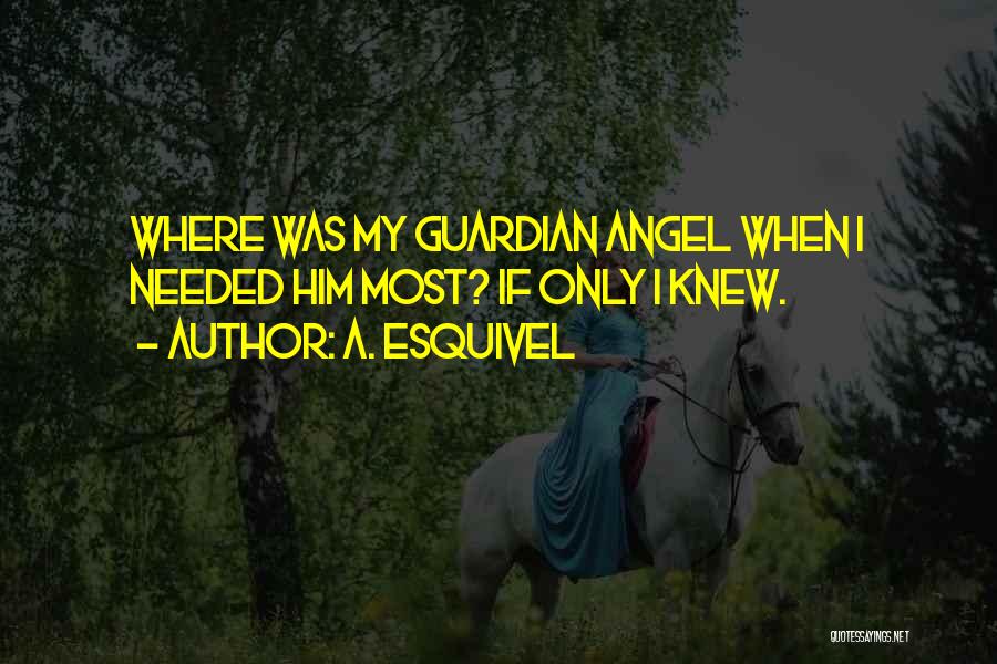 A. Esquivel Quotes: Where Was My Guardian Angel When I Needed Him Most? If Only I Knew.