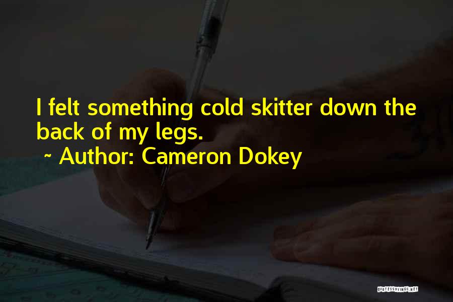 Cameron Dokey Quotes: I Felt Something Cold Skitter Down The Back Of My Legs.