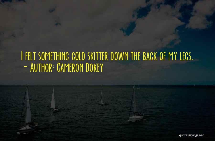 Cameron Dokey Quotes: I Felt Something Cold Skitter Down The Back Of My Legs.