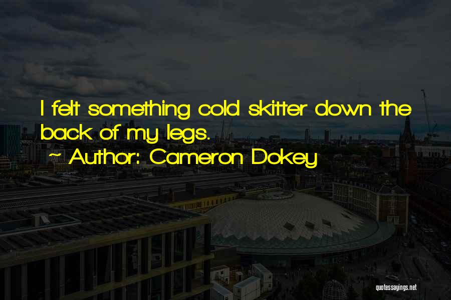 Cameron Dokey Quotes: I Felt Something Cold Skitter Down The Back Of My Legs.