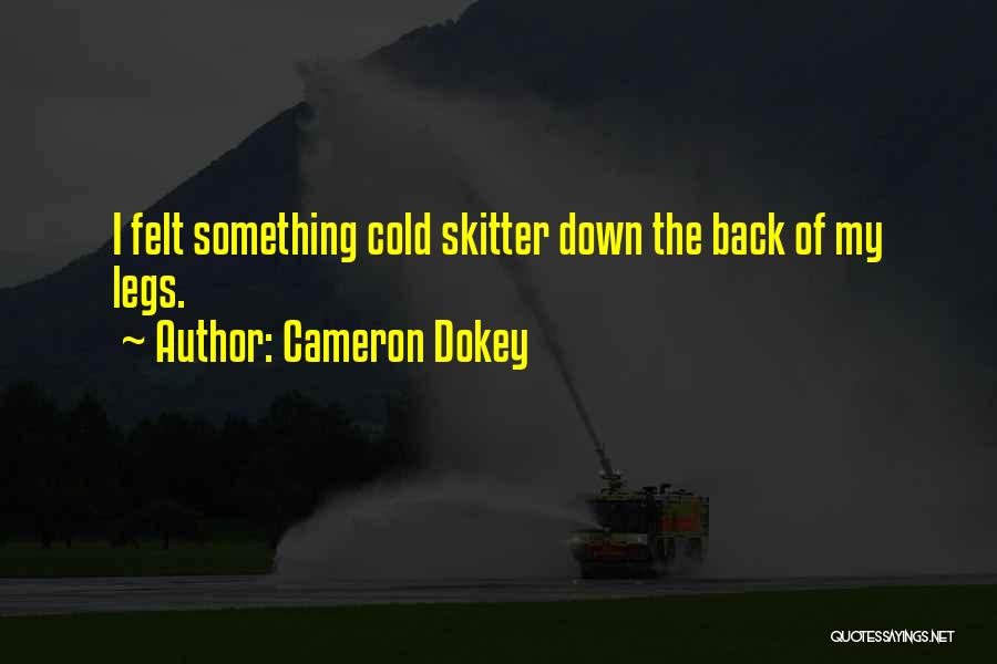 Cameron Dokey Quotes: I Felt Something Cold Skitter Down The Back Of My Legs.