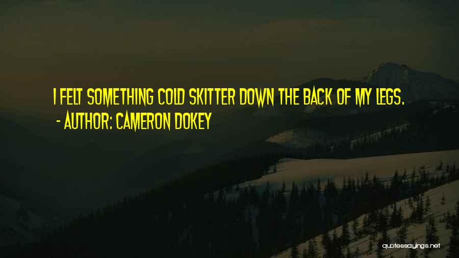 Cameron Dokey Quotes: I Felt Something Cold Skitter Down The Back Of My Legs.