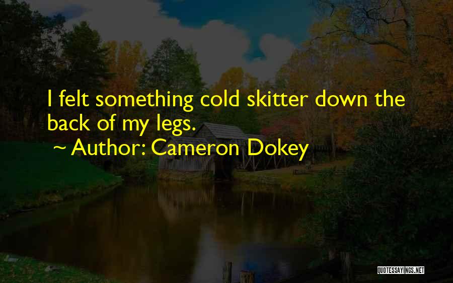 Cameron Dokey Quotes: I Felt Something Cold Skitter Down The Back Of My Legs.