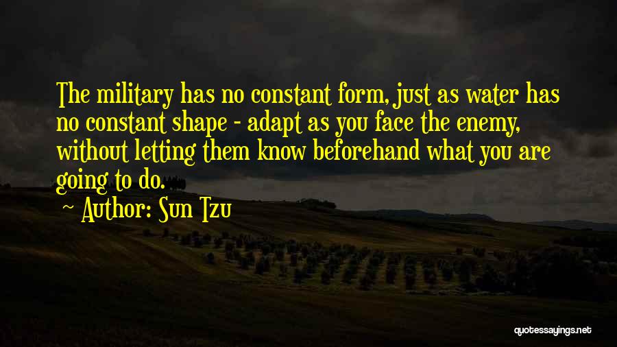 Sun Tzu Quotes: The Military Has No Constant Form, Just As Water Has No Constant Shape - Adapt As You Face The Enemy,