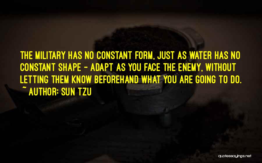 Sun Tzu Quotes: The Military Has No Constant Form, Just As Water Has No Constant Shape - Adapt As You Face The Enemy,