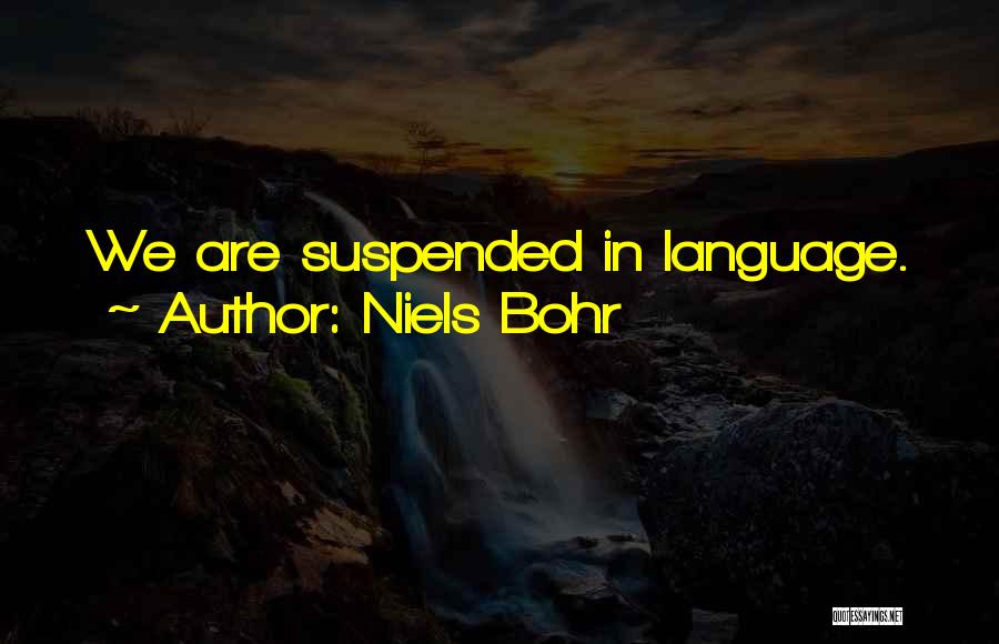 Niels Bohr Quotes: We Are Suspended In Language.