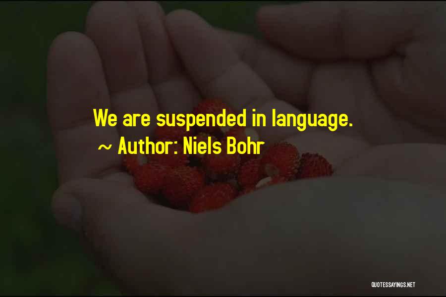 Niels Bohr Quotes: We Are Suspended In Language.