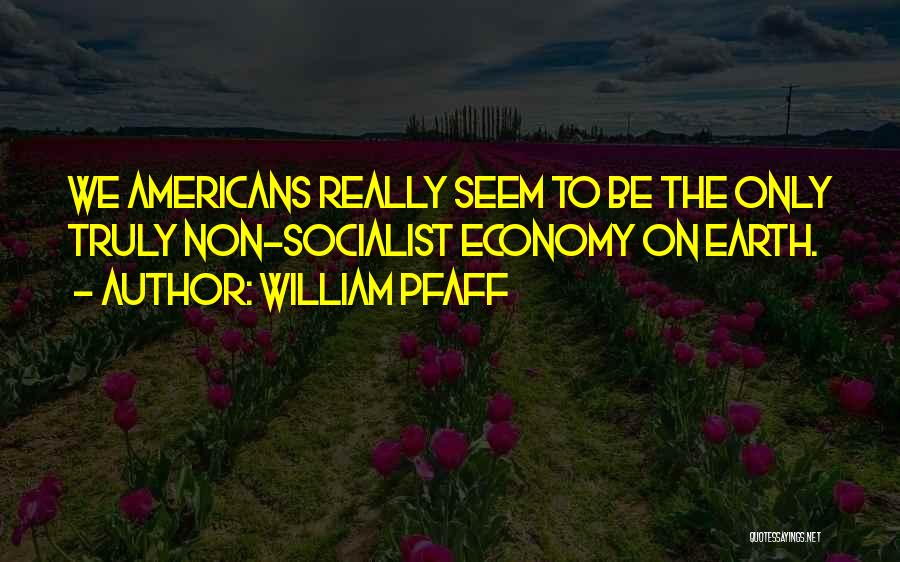 William Pfaff Quotes: We Americans Really Seem To Be The Only Truly Non-socialist Economy On Earth.