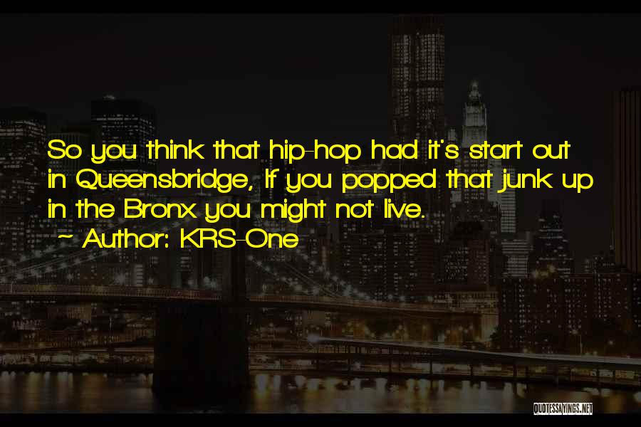 KRS-One Quotes: So You Think That Hip-hop Had It's Start Out In Queensbridge, If You Popped That Junk Up In The Bronx