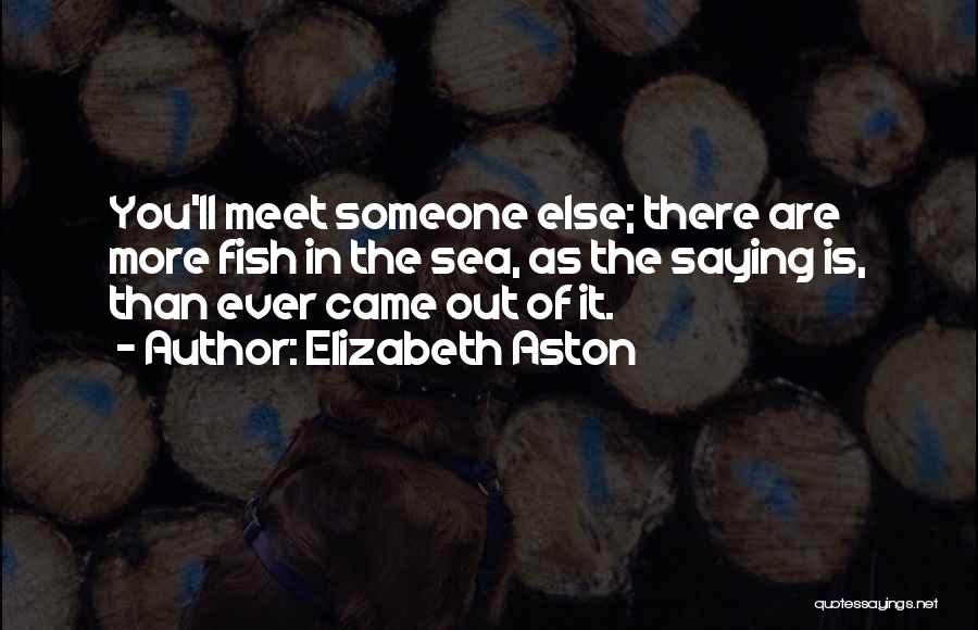 Elizabeth Aston Quotes: You'll Meet Someone Else; There Are More Fish In The Sea, As The Saying Is, Than Ever Came Out Of