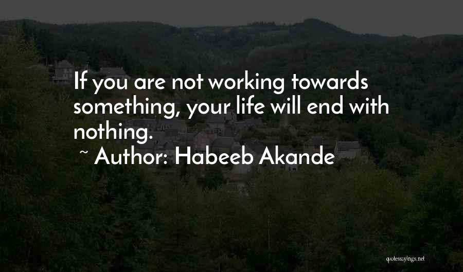 Habeeb Akande Quotes: If You Are Not Working Towards Something, Your Life Will End With Nothing.