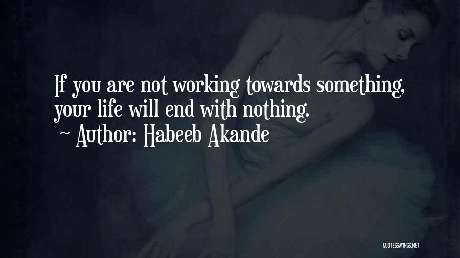 Habeeb Akande Quotes: If You Are Not Working Towards Something, Your Life Will End With Nothing.