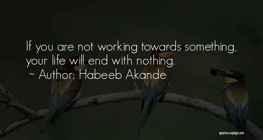 Habeeb Akande Quotes: If You Are Not Working Towards Something, Your Life Will End With Nothing.
