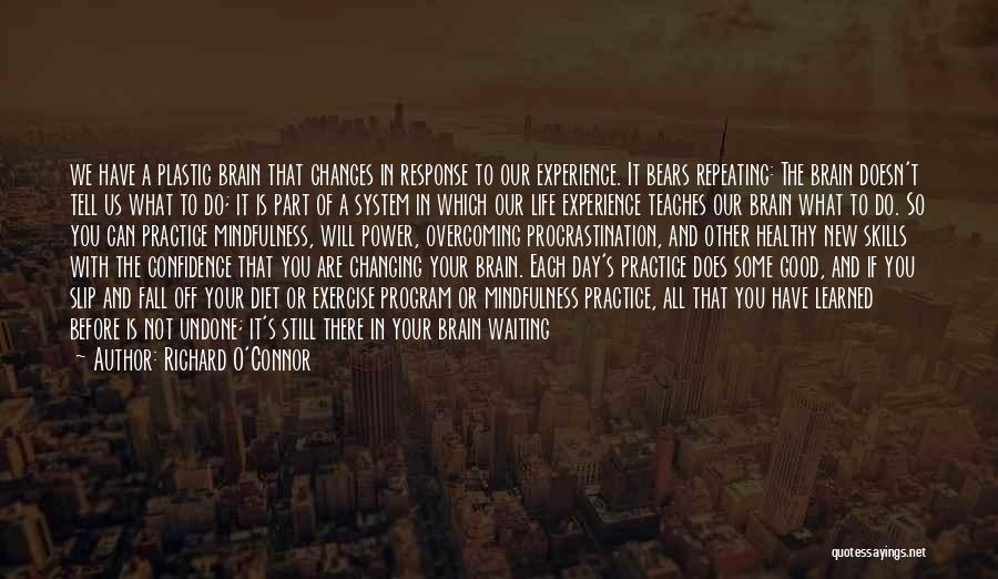 Richard O'Connor Quotes: We Have A Plastic Brain That Changes In Response To Our Experience. It Bears Repeating: The Brain Doesn't Tell Us