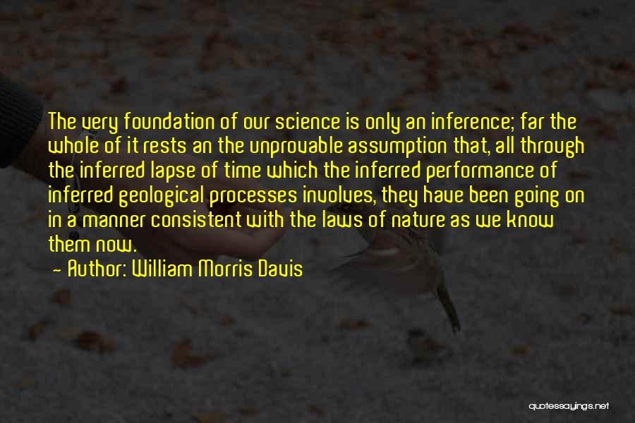 William Morris Davis Quotes: The Very Foundation Of Our Science Is Only An Inference; Far The Whole Of It Rests An The Unprovable Assumption