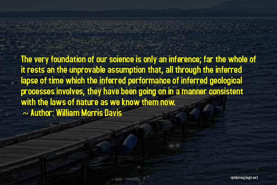 William Morris Davis Quotes: The Very Foundation Of Our Science Is Only An Inference; Far The Whole Of It Rests An The Unprovable Assumption