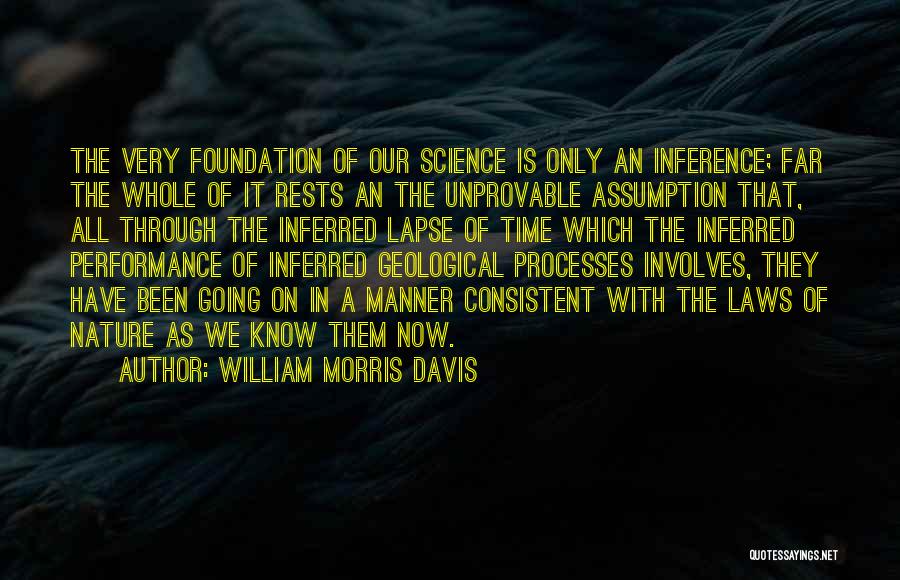 William Morris Davis Quotes: The Very Foundation Of Our Science Is Only An Inference; Far The Whole Of It Rests An The Unprovable Assumption