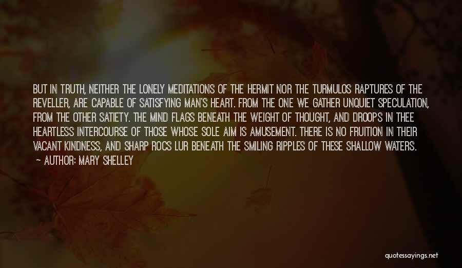 Mary Shelley Quotes: But In Truth, Neither The Lonely Meditations Of The Hermit Nor The Turmulos Raptures Of The Reveller, Are Capable Of