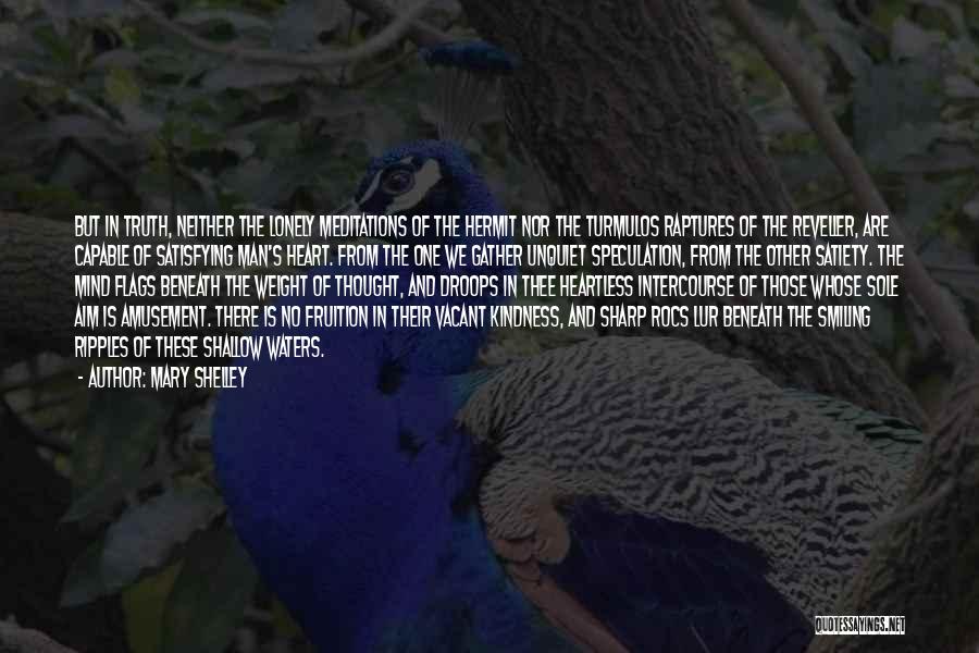 Mary Shelley Quotes: But In Truth, Neither The Lonely Meditations Of The Hermit Nor The Turmulos Raptures Of The Reveller, Are Capable Of
