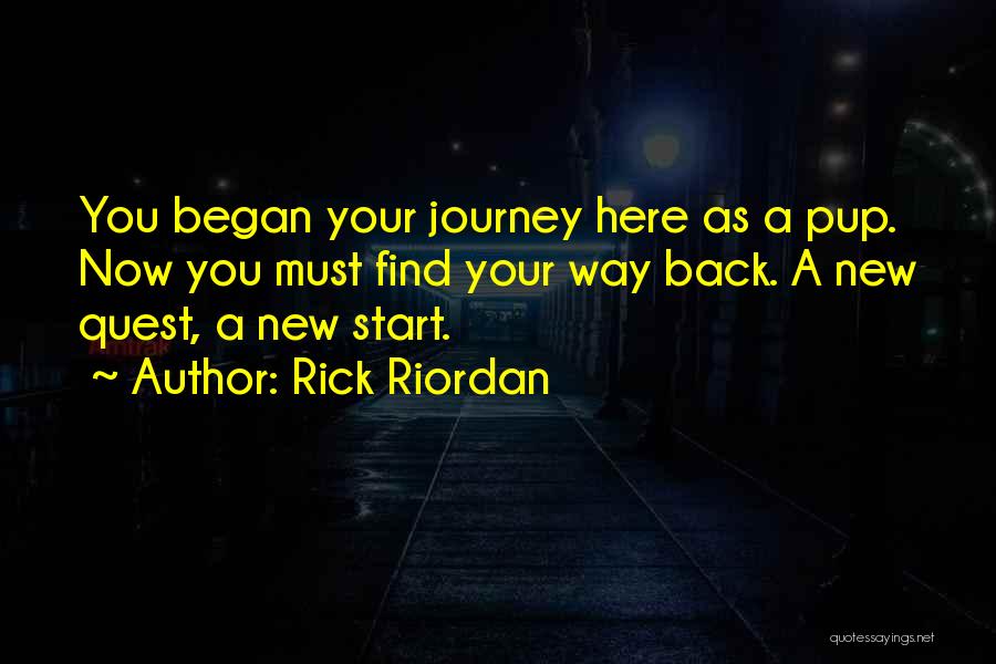 Rick Riordan Quotes: You Began Your Journey Here As A Pup. Now You Must Find Your Way Back. A New Quest, A New